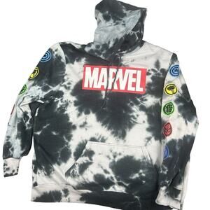 Disney MARVEL Avengers‎ Pullover Long Sleeve Logo Hoodie Tie Dye Adult Sz 2X